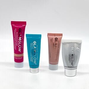 GLAMGLOW 4pc Skincare Set Supermud Glowstarter Brightmud ThirstyMud Travel NEW